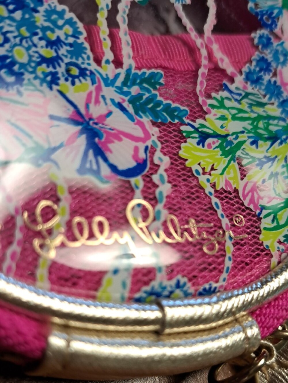 Lilly Pulitzer Pink Floral Clear Top Jewelry Case - Picture 4 of 4